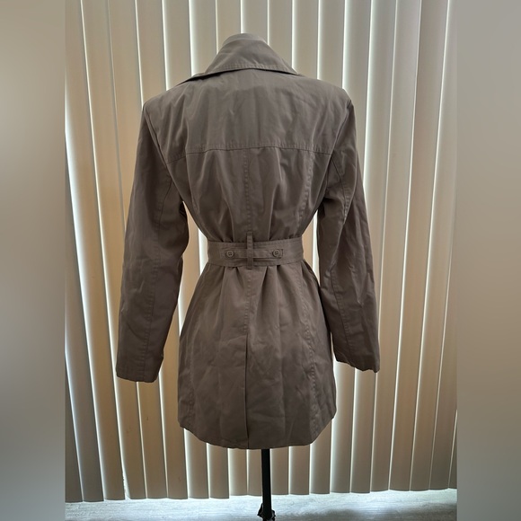 London Fog Women's Taupe Trench Coat Sz S petite glamorous timeless preppy - Picture 2 of 6